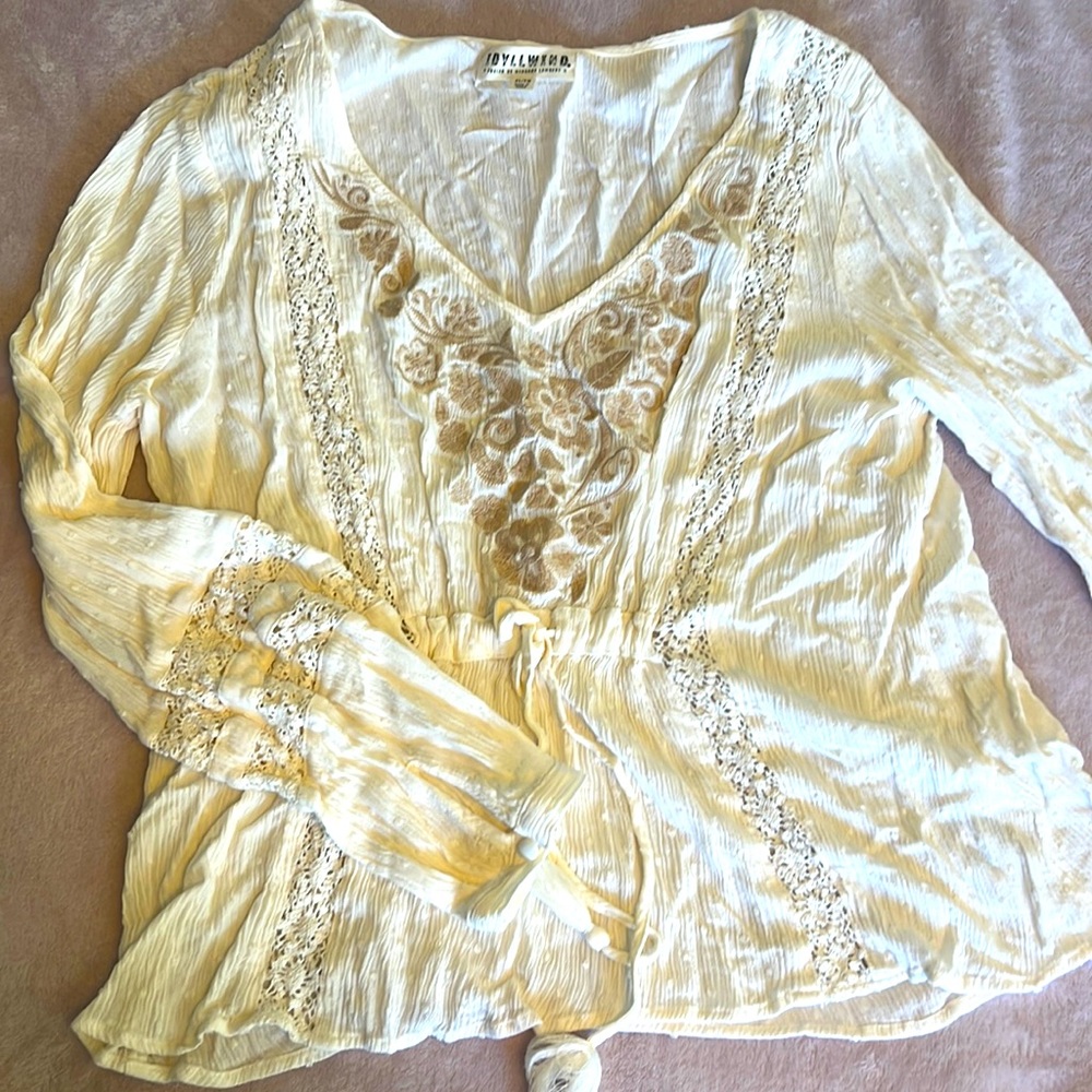 Long Sleeve Gauzy Western Style Shirt